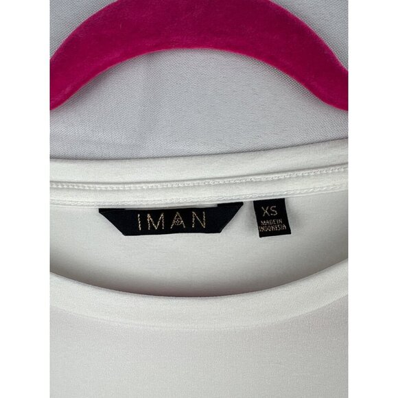 Iman Long Sleeve White Top XS Made In Indonesia - Picture 4 of 4